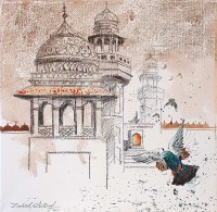 Zahid Ashraf, 12 x 12 Inch, Watercolor on Canvase, Cityscape Painting, AC-ZHA-034